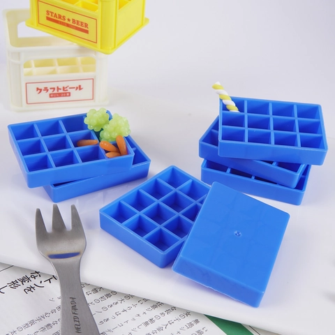 Miniature Simulation Beer Crate Beverage Storage Basket Dollhouse Kitchen Food Play Plastic Model Desktop Decoration