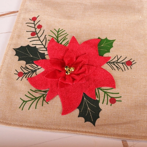 Christmas Placemats Faux Linen Merry Christmas Poinsettia Santa Truck Table Decor Holiday Dining Farmhouse Style Festive