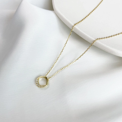 925 Sterling Silver Pendant Necklace 14K Gold Plated Geometric Square Inlaid Cubic Zirconia Minimalist Jewelry For Women