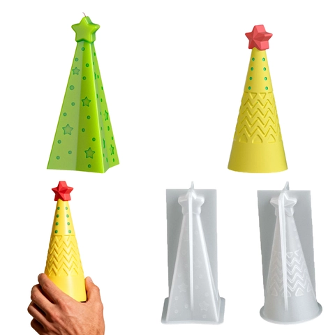 Weihnachtsbaum Silikonform Sternkegel Form Für DIY Aromatherapie Kerze Seife Harz Gips Handwerk Festliches Dekor