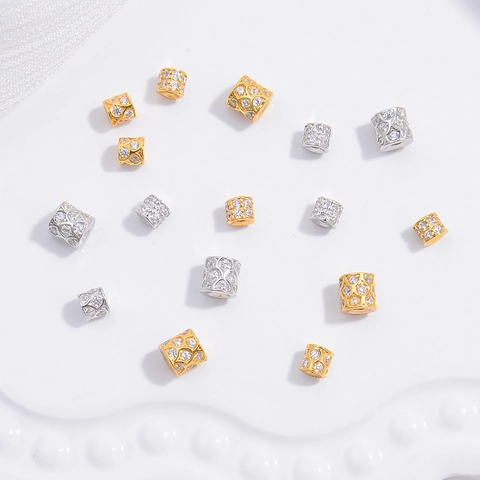 925 Sterling Silber Zirkonia Zwischenperlen Tonne Rad Perlen Für DIY Schmuckherstellung Zubehör Elegant Micro Pave