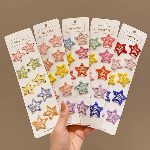 Fermagli Per Capelli A Stella Colorati Metallo Pentagramma Cavo Clip BB Stile Dopamina Accessori Per Capelli Ragazze