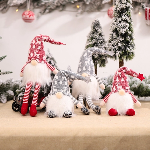 Gnomo Di Natale Bambola Senza Volto Con Luce LED Peluche Rudolph Maglia Decorazione Da Scrivania Scandinava Per La Casa