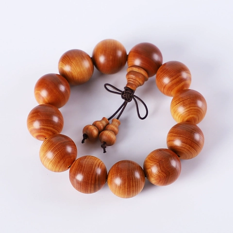 Alter Klippen-Zypressen Holzperlen Armband Buddhistisches Gebet Meditation Ethno Stil Handgemacht Unisex Vintage Holzschmuck