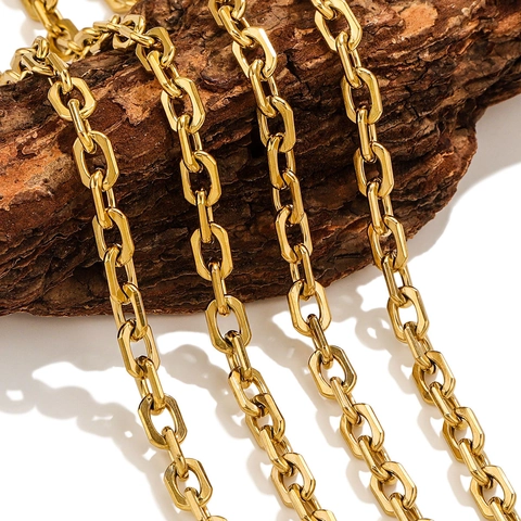 Stainless Steel Chain DIY Jewelry Making Necklace Bracelet Geometric Octagon Link Paperclip Cable Curb Chain Plain Accessory
