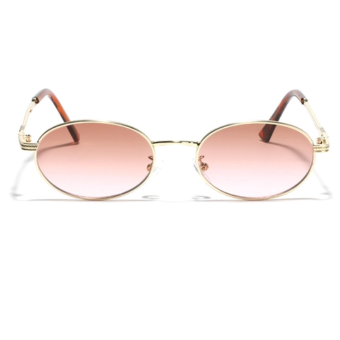 Occhiali Da Sole Ovali Retrò Montatura In Metallo Di Rame Vintage UV400 AC Lenti Sfumate Occhiali Alla Moda Per Uomo E Donna