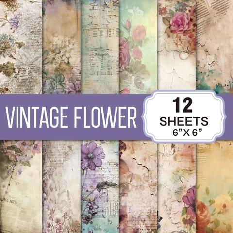Vintage Floral Scrapbook Papier Retro Ästhetik Material Hintergrundpapier Für DIY Journaling Kunst Handwerk Dekoration Schmuck