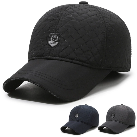 Cappello Da Baseball Invernale Tessuto Antivento Trapuntato Protezione Per Le Orecchie Cappello Sportivo Caldo All'Aperto Da Uomo