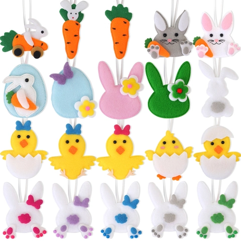 Decorazioni Appese Di Pasqua Simpatico Feltro Coniglio Pulcino Uovo Carota Addobbi Per Feste Festose Colorati