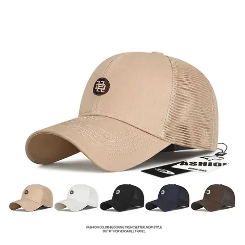 Unisex Honkbalpet Katoen Polyester Mesh Ademend Trucker Hoed Alfabet Patch Verstelbaar Zonnescherm Outdoor Sportief