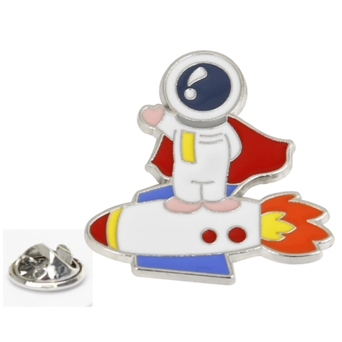 Schattige Cartoon Astronaut Legering Emaille Broche Pins Creatieve Ruimteverkenner Badge Voor Rugzak Kleding Accessoires