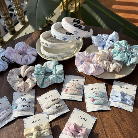 Gestreiftes Stoff Stirnband Scrunchie Haarklammern Mit Stern Mathe Stickerei Suesse Preppy Haar Accessoires Fuer Frauen