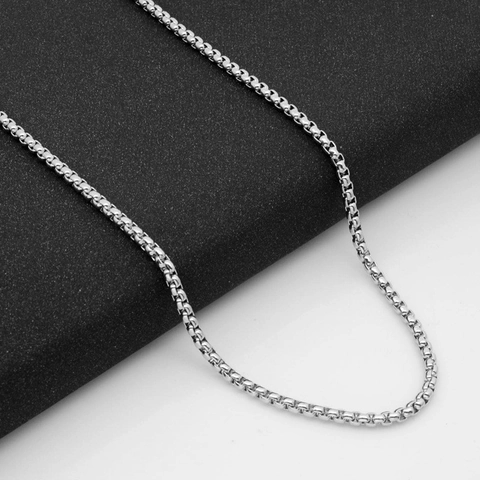 Roestvrijstalen Venetiaanse Schakelketting Minimalistische Vierkante Schakel Sieraden Voor Heren Dames Unisex Punk Hip Hop Stijl