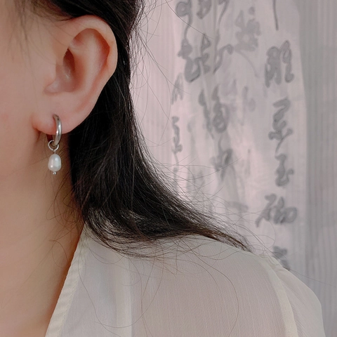 Artificial Pearl Hoop Earrings 304 Stainless Steel 18K Gold Plated Minimalist Huggie Drop Dangle Women Elegant Jewelry