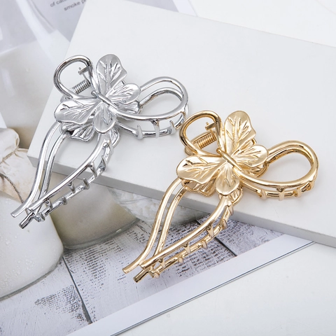 Schmetterling Haarklammer Groß Metall Hohl Shark Clip Für Dickes Haar Elegante Mode Haarschmuck Für Damen