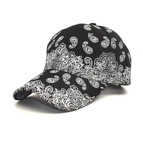 Paisley Print Baseball Cap Cotton Polyester Blend Curved Brim Adjustable Hip Hop Streetwear Sun Hat For Unisex