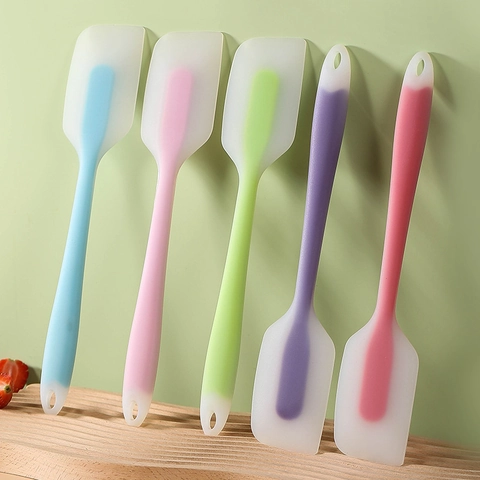 Espátula De Silicona Resistente Al Calor De Una Sola Pieza Para Hornear Crema Mantequilla Pastel Mezcla Mango Largo