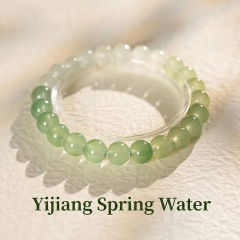 Perlenarmband Chalcedon Jade Stil Runde Perlen Elastisches Armband Elegante Klassische Chinesische Schmuck Für Damen