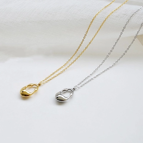 Collar De Cobre Minimalista Para Mujer Gota De Agua Hueca Forma Orgánica Irregular Estilo Ins Diseño De Lujo