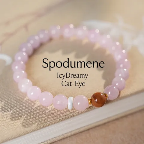 Kunzite And Cook Gemstone Beaded Bracelet With Copper Spacers Elegant Versatile Fashion Jewelry Gift For Women