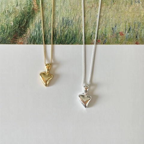 Collana Con Ciondolo A Cuore Irregolare In Argento Sterling 925 Minimalista Elegante Stile Coreano Gioielli Delicati Per Donna