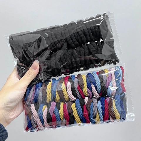 Elastic Hair Ties Seamless Towel Ring Ponytail Holders High Stretch Hair Bands Simple Styling Accessories For Women Girls