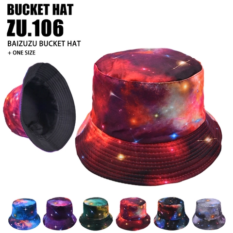 Starry Sky Galaxy Print Bucket Hat Unisex Outdoor Sun Protection Summer Streetwear Fashion Colorful Galaxy Pattern Sun Hat