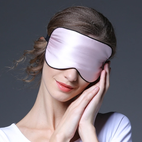 Mulberry Satin Sleeping Eye Mask Double Sided Blackout Breathable Smooth Blindfold With Adjustable Elastic Strap For Travel