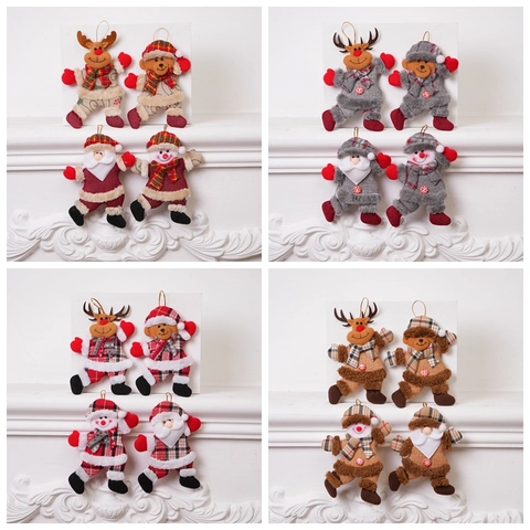 Ornamenti Natalizi Da Appendere Tessuto Peluche Babbo Natale Pupazzo Di Neve Renna Orso Decorazioni Per Albero Di Natale