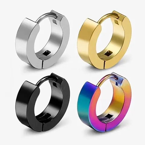 Orecchini A Cerchio Minimalisti In Acciaio Inossidabile Piccoli Cerchi Tondi Unisex Gioielli