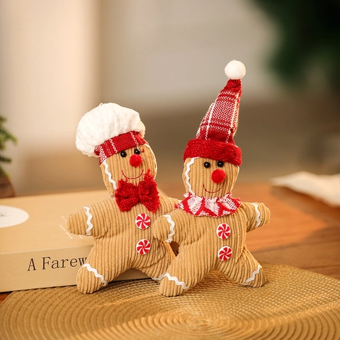 Addobbo Natalizio Omino di Pan di Zenzero Bambola di Peluche Ciondolo per Albero di Natale Festa Decorazione Casa Peluche