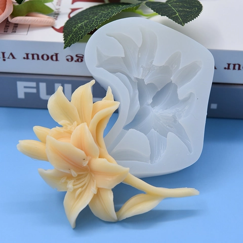 Lelie Bloem Siliconen Vorm Voor Bakken Cake Fondant Chocolade Kaars DIY Zeep Maken Flexibele Ambachtelijke Tool