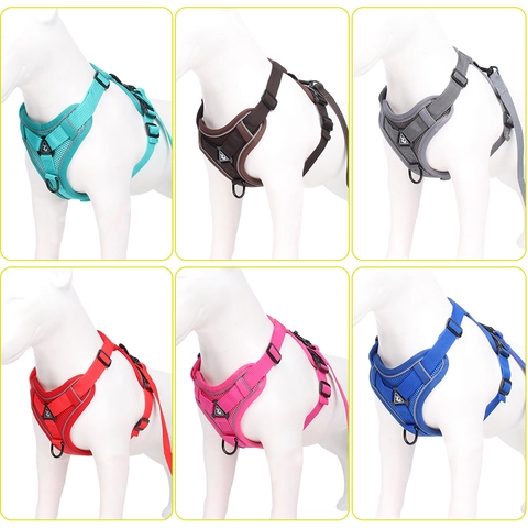 Breathable Mesh Dog Harness And Leash Adjustable Reflective Safety Vest For Puppy Small Medium Dogs Cats Outdoor Walking