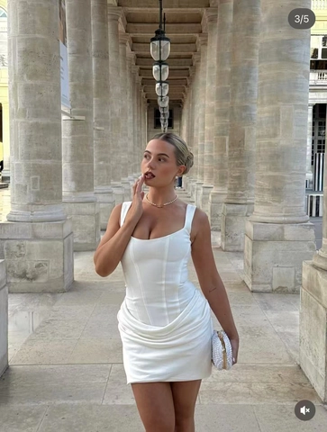 Satin Mini Kleid Sexy Korsett Gerafft Bodycon Rückenfrei Party Cocktail Abendmode Für Damen