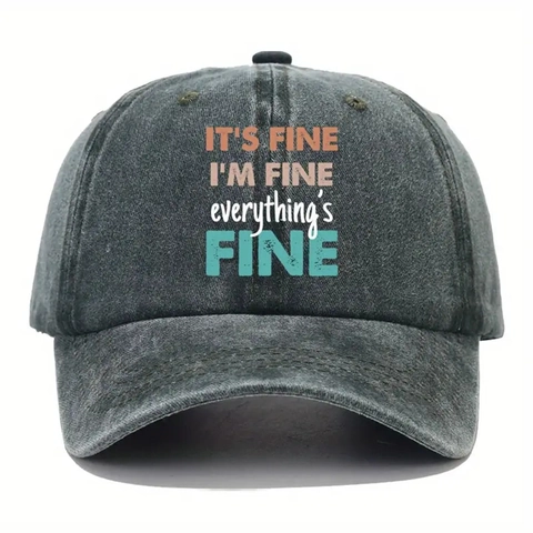 Washed Cotton Baseball Cap Distressed Letter Print Breathable Sunshade Outdoor Adjustable Peaked Hat For Men Women