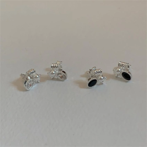 Orecchini A Lobo Con Perla Artificial E Fiocco Con Perno In Argento Sterling 925 Zircone Incastonato Stile Coreano Elegante Donna