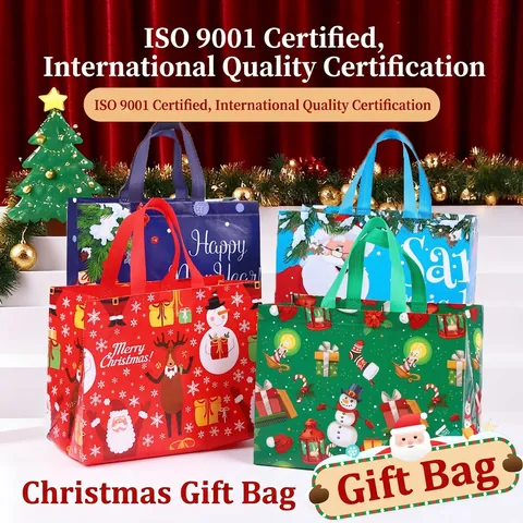Kerst Halloween Cadeautassen Non-Woven Gelamineerd Herbruikbaar Feest Handtas Decoratieve Opslag