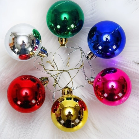 Christmas Balls Tree Ornaments Plastic Electroplated Matte Glitter Hanging Baubles Festive Home Holiday Decoration