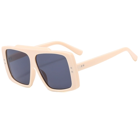 Square Oversized Sunglasses PC Frame AC Lens UV400 Protection Vintage Fashion Rivet Decorative Travel Casual Unisex