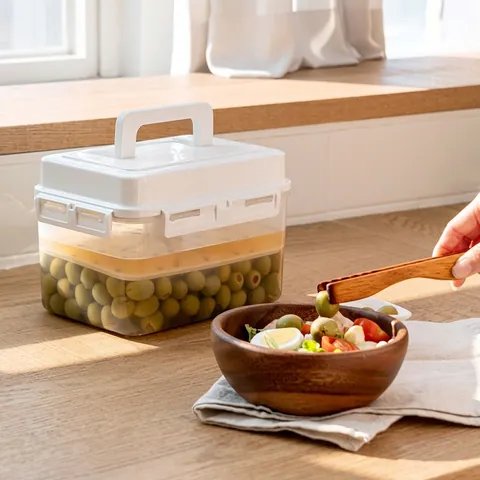 Einmachglas Mit Druckplatte Luftdichtem Deckel Kunststoff Lebensmittelbehälter Transparent Kimchi Box Für Die Küche