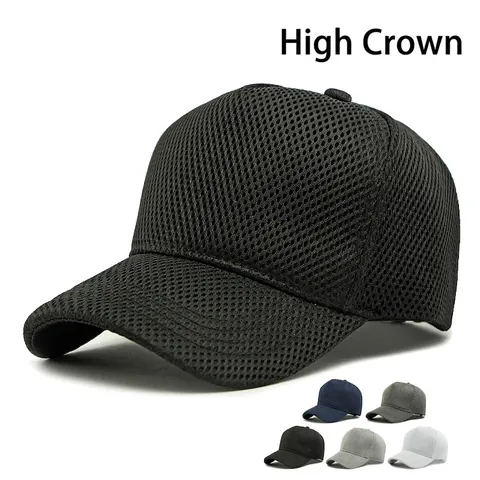 Atmungsaktive Mesh Baseball Kappe Hohe Krone Verstellbar Sonnenschutz Outdoor Sport Trucker Hut Unisex