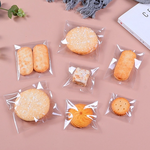 Transparent OPP Self Adhesive Food Packaging Bags For Cookies Baking Snacks Candies High Transparency Resealable Treat Storage