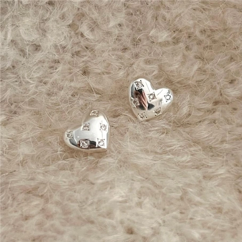 Pendientes De Corazón Con Poste De Plata De Ley 925 Bañados En Oro Circonita Joyas De Moda Minimalistas Para Mujer Niña