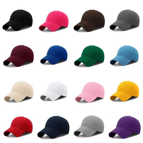 Solid Color Baseball Cap Adjustable Curved Brim Acrylic Breathable Outdoor Casual Sun Hat For Men Women Unisex