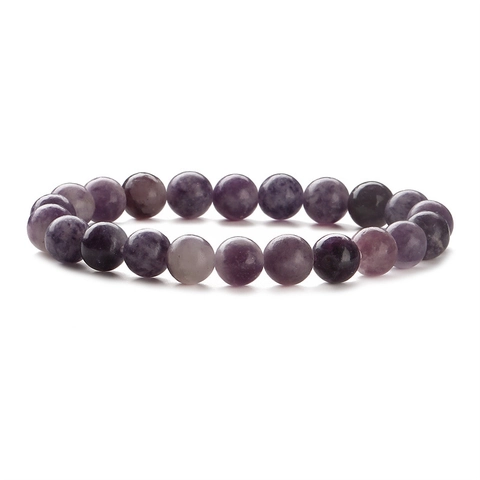 Bracciale Di Perline In Pietra Naturale Elastico Rotondo Agata Ametista Cristallo Guarigione Yoga Gioielli Donna Uomo