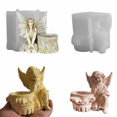 Angel Fairy Silicone Mold For DIY Candle Cup Candlestick Home Decor Handcrafted Plaster Resin Craft Tool Novelty