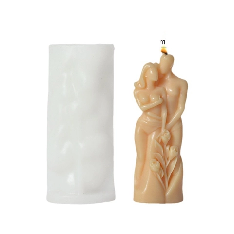 Couple Lovers Human Body Silicone Mold 3D Art Sculpture Embrace Kissing DIY Aromatherapy Candle Resin Soap Plaster Tool