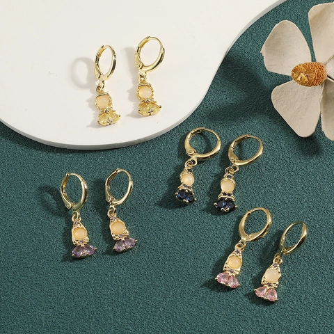 Copper Cute Cartoon Girl Doll Dangle Earrings Rhinestone Artificial Pearl Pave Inlaid Sweet Princess Jewelry For Women