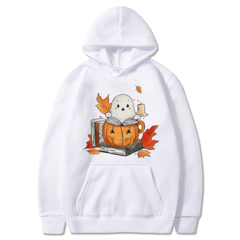 Halloween Geist Kürbis Druck Kapuzenpullover Langarm Sweatshirt Lässiger Lockerer Pullover Oberteil Herren Damen