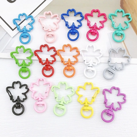Colorful Alloy Lobster Clasps Keychain Hooks Enamel Baking Paint DIY Jewelry Accessories Heart Star Moon Animal Shapes